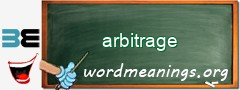 WordMeaning blackboard for arbitrage